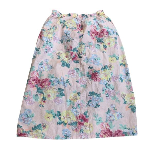 Vintage Sweater Loft Floral Garden Flowers Cottage Core Retro Midi Skirt Large - Picture 6 of 6